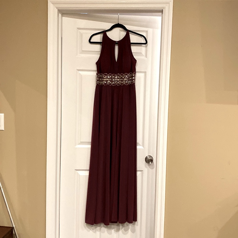 Maroon long beaded dress